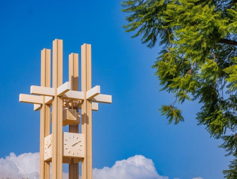 Brandt Cloack Tower with blue sky background